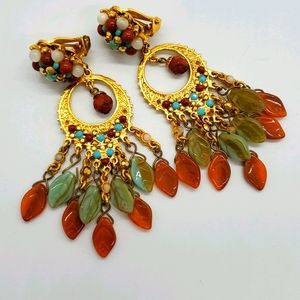 Jose & Maria Barrera Gold Tone Earrings
